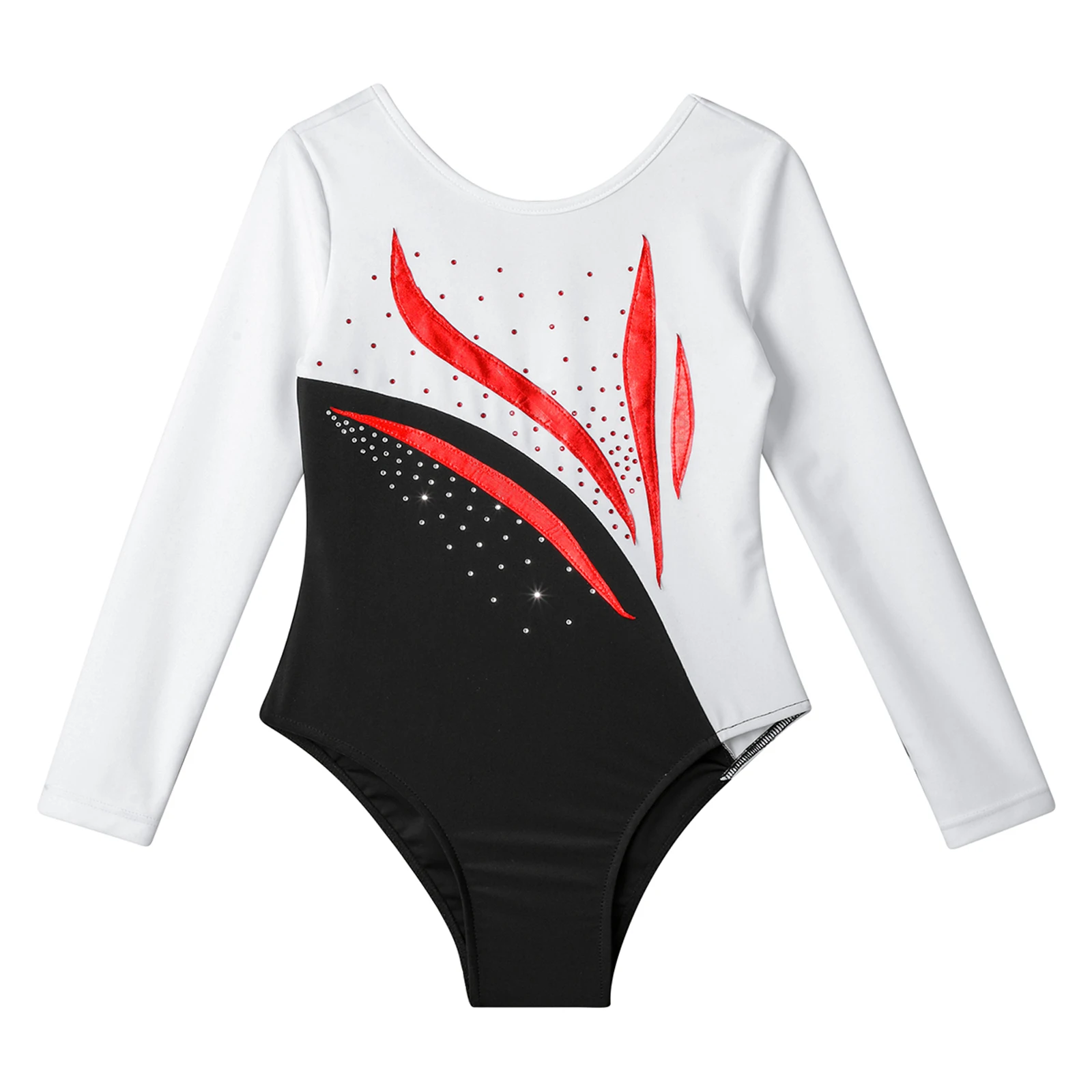 Kids Girls Gymnastics Leotard Long Sleeves Gymnastics Workout Bodysuit Ballet Dance Leotard Figure Skating Performance Jumpsuit ballet leotard dance leotard girls dance costumes