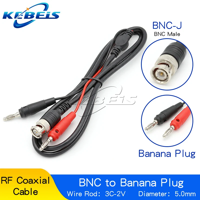 1 Stück BNC Q9 Stecker auf Doppel-Krokodilklemme 4MM Bananenstecker Oszilloskop-Testkabel BNC zu BNC RCA Kabelverbinder – Detail 8