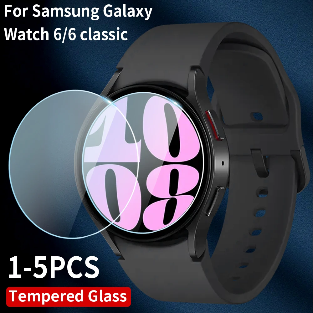 

1-4 PCS Tempered Glass for Samsung Galaxy Watch 6 44mm 40mm Screen Protector Galaxy Watch 6 43mm 47mm HD Clear Anti-Scratch Film