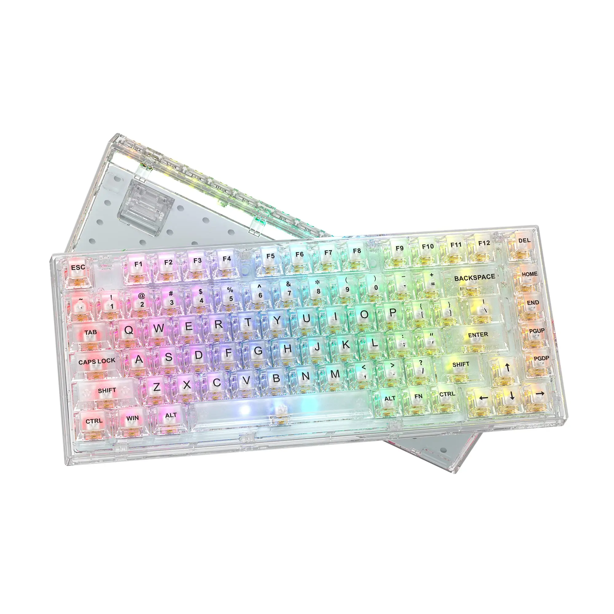 

Womier K75 Gasket Mount Mechanical Keyboard 82 Keys Clear Keyboard RGB Backlit Hot Swappable Keyboard Pre-lubed Switch for PC