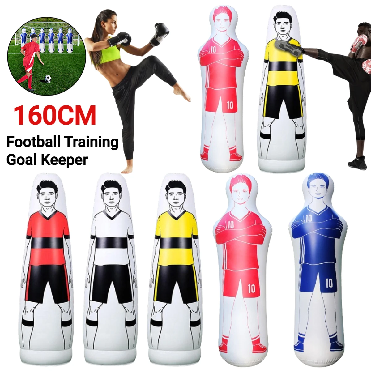 160CMAdultInflatableFootballTrainingGoalKeeperFreeSoccerTrainingDummyToolPVC