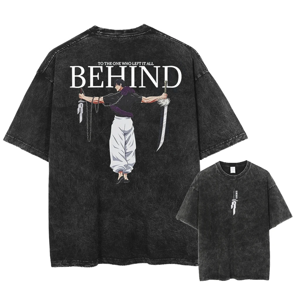 2026 Anime Jujutsu Kaisen Fushiguro Toji Printed T-shirt Men's and Women's Washed T-shirt High Quality Vintage T-shirt Tops