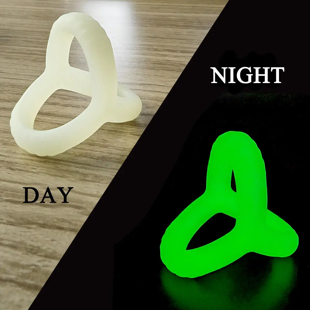 Semen Cock Penis Ring Flash In The Night Reusable Silicone Scrotum Penis Enlargement Delay Ejaculation Men Masturbation Toy Penis Rings