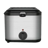 French Fries Machine You Tiao Machine 2.5L Household Stainless Steel Fryer 220V/1000W Integrated Self-heating Electric Fryer 1