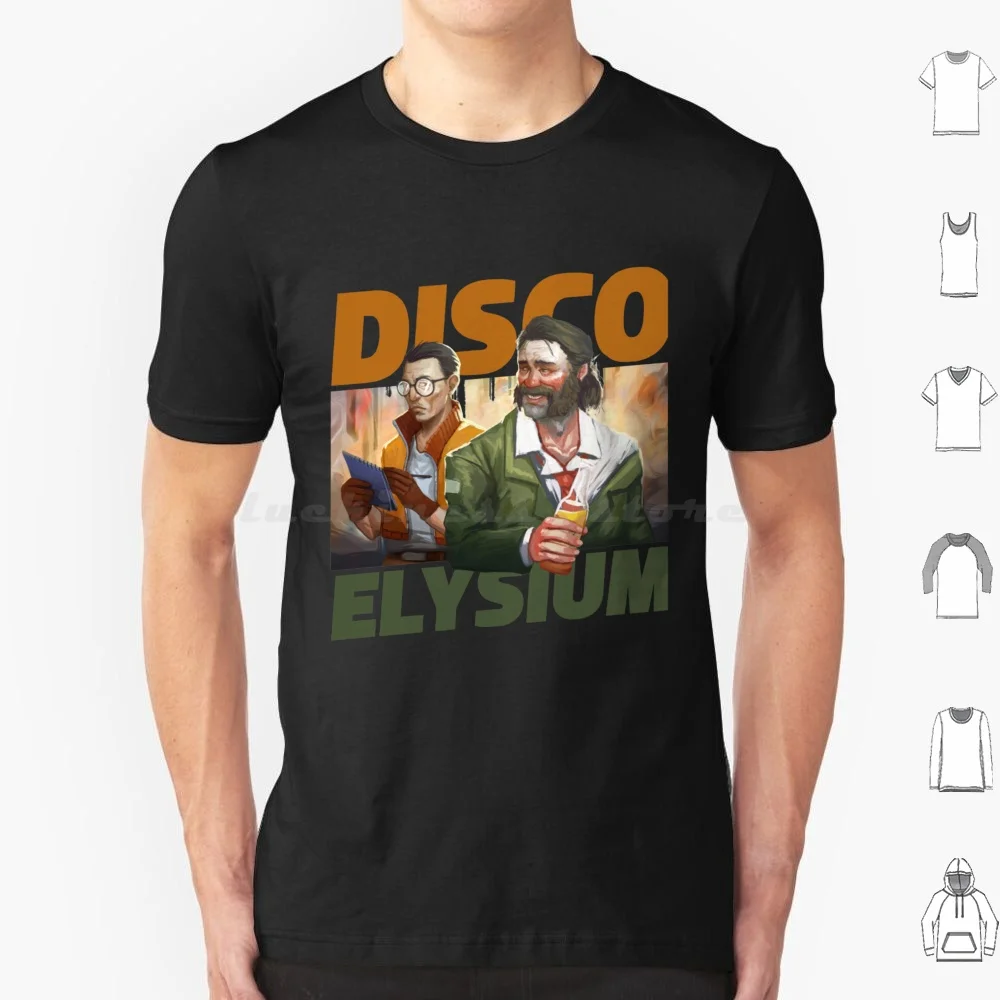 Disco Elysium T Shirt Big Size 100% Cotone Discoteca Elysium Kim Kitsuragi Elysium Game Disco Zaum Harry Du Bois Rpg Videogioco