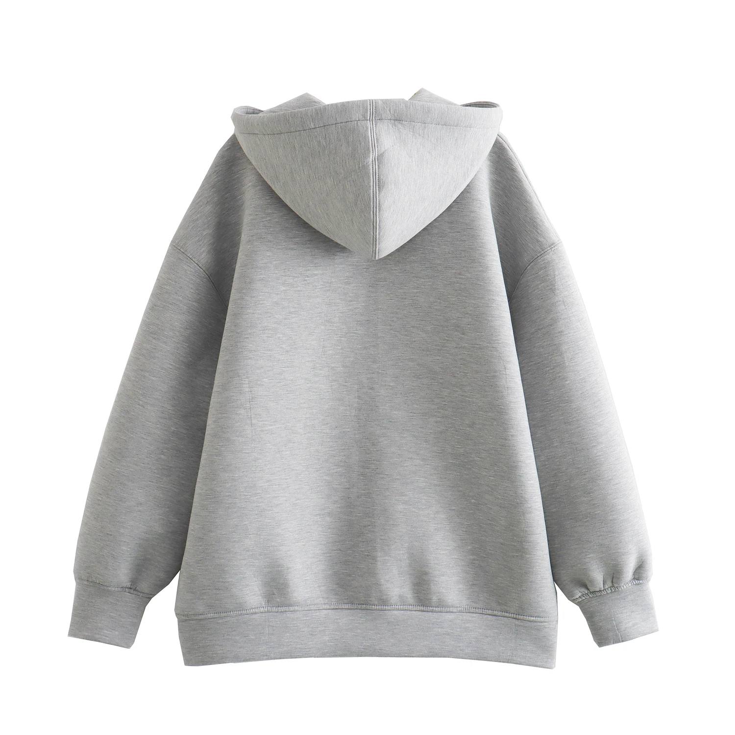 2024 Spring and Autumn New Casual Street Loose Oversize Hooded Zipper Hoodie Space Cotton Jacket Coat Lazy Women's Cardigan 2