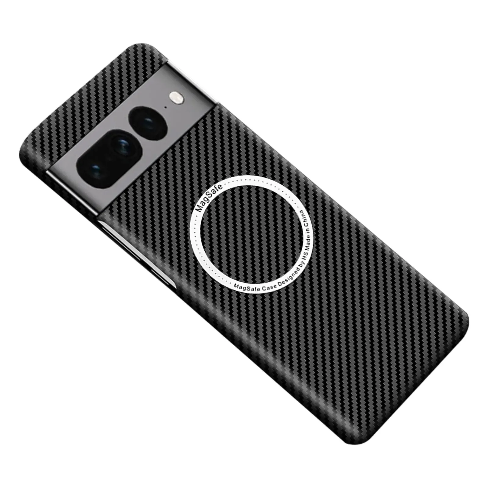 Luxury Carbon Fiber Texture Magnetic Ultra Slim Matte Case with MagSafe Ring Armor Cover