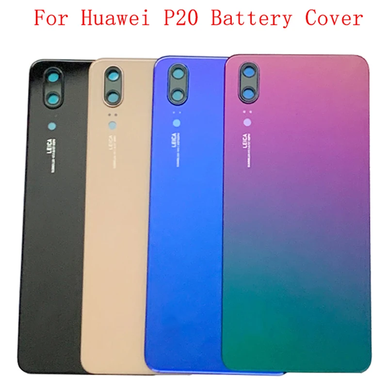 Rear Door Battery Cover Housing Case Back Glass Panel For Huawei P20 Back Cover with Camera Lens Logo Repair Parts