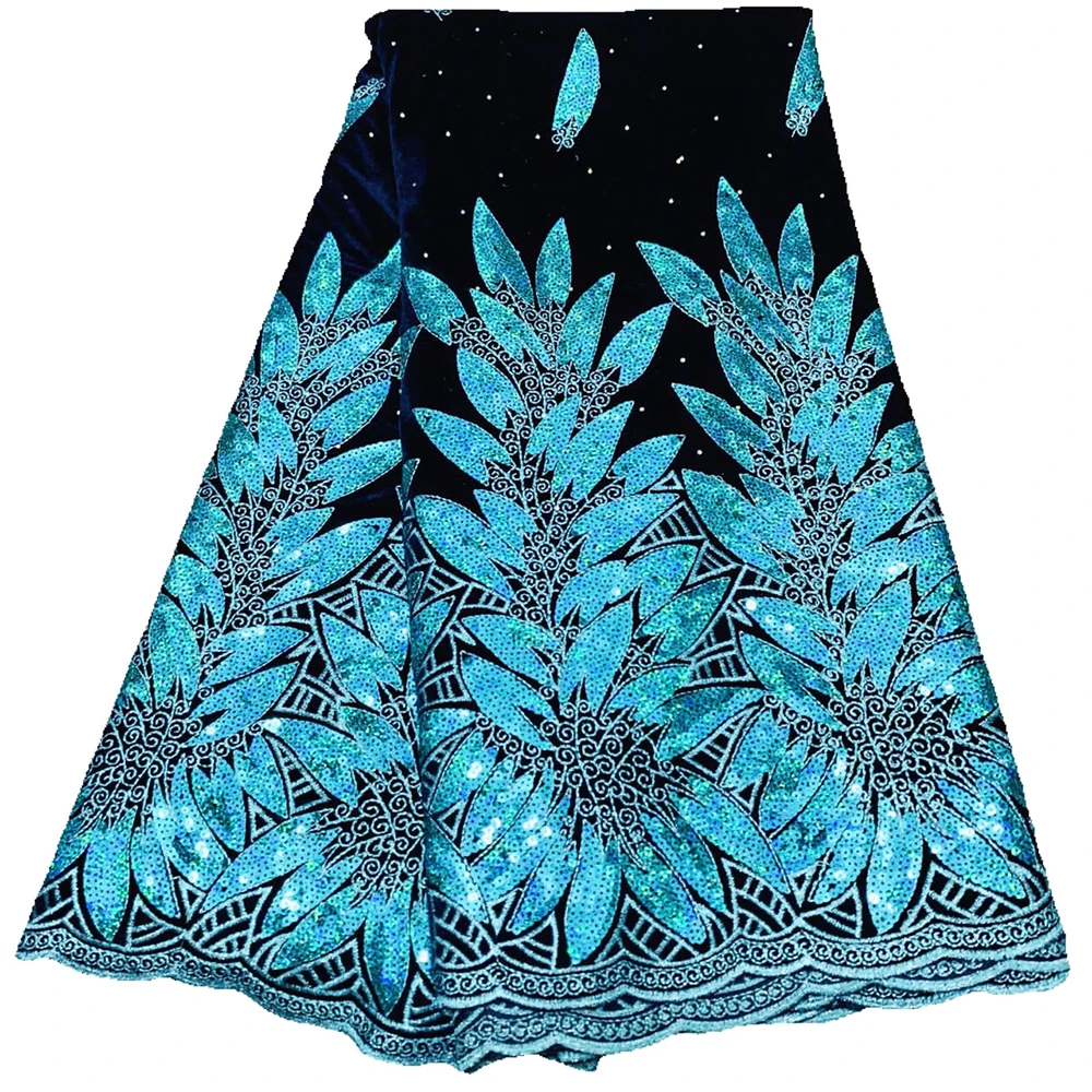 

African Velvet Lace Fabric 2023 High Quality Sequins Lace Material French Lace Fabrics For african Wedding Party Derss Sewing