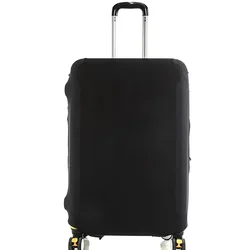 Deluxe Elastic Luggage Protective Cover - Pink Flower Design - L(26 - 28 inch) (Black)