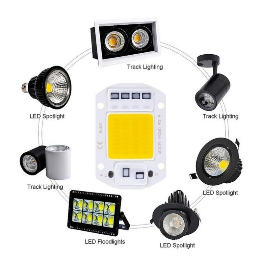 HZZKZZ AC110V 220V No Need Driver LED Chip 20W 30W 50W COB Chip LED Lamp Beads for Flood Light Spotlight Lampada DIY Lighting led lamp beads