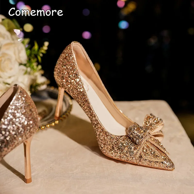 Pearl flower wedding shoes with block heel for bridal shoes on wedding day-gemektower.com.vn