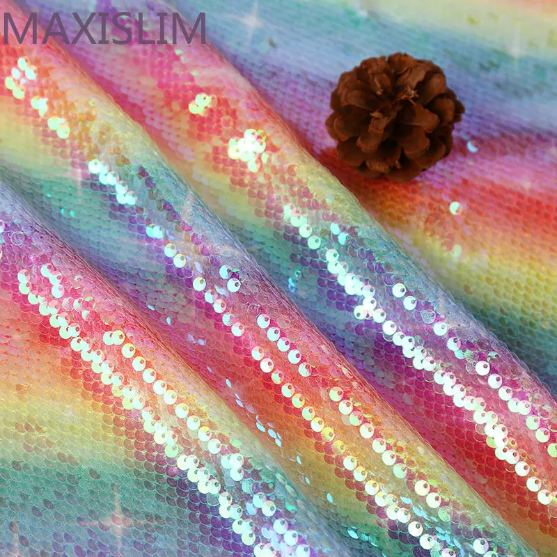 Nanyee-tela De Lentejuelas Blancas, Puntadas Triangulares, Bordado Plano, Textil