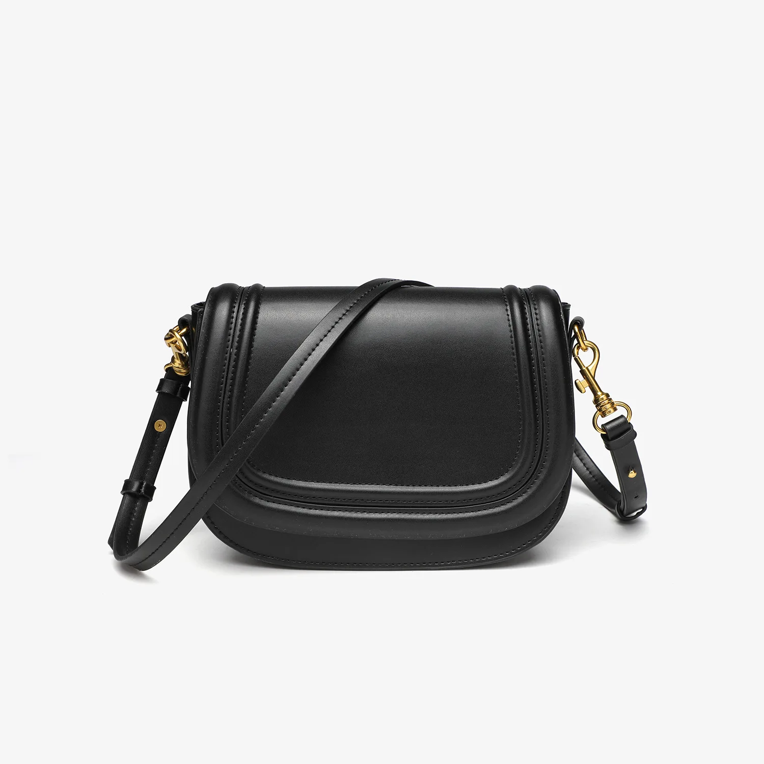 Women's Trendy Saddle Crossbody Bag with Wide Shoulder Strap