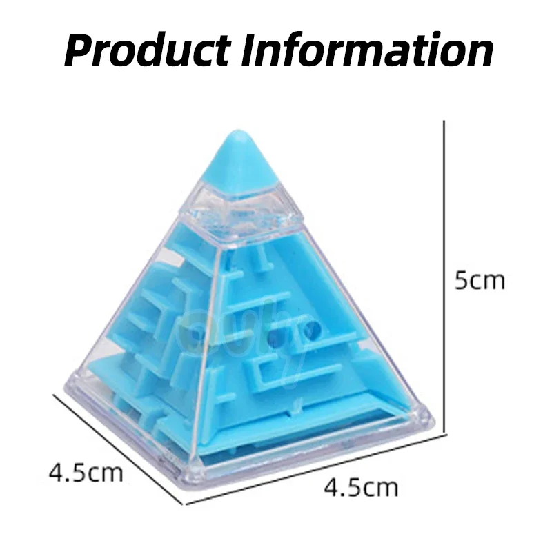 3D Maze Pyramid Transparent Magic Cube Puzzle Speed Matching