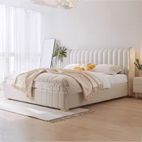 Lit Double Simple violet tissu blanc personnalisé nordique moderne rangement Loft lits chambre 180X200 Cm Letto Matrimoniale meubles 4