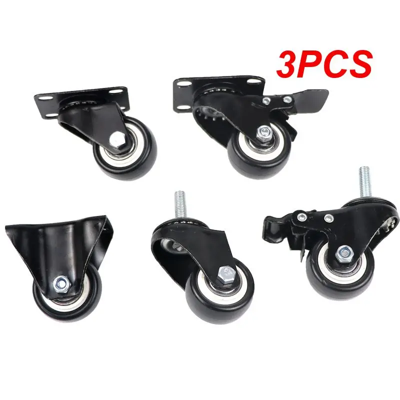 3PCS Directional Foot Wheel Versatile Braking Foot Wheel Innovative Top Choice Handcart Black With Brake