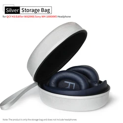 Durable Portable Hard EVA Headphone Storage and Travel Carrying Case (Silver Bag)