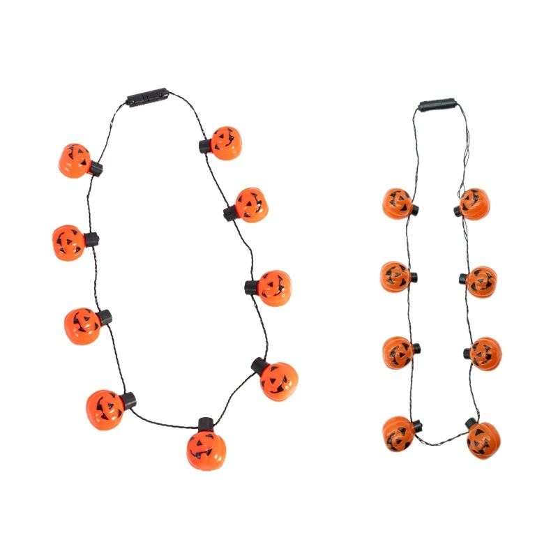 Color Change Deco Pumpkin Light Up Necklace | FlashingBlinkyLights