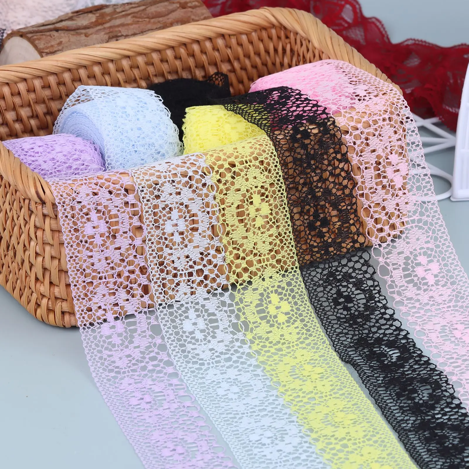 10Yards White Lace Ribbon Home Handmade Crafts Material Hollow Out Floral Lace Tape DIY Apparel Sewing & Fabric ﻿