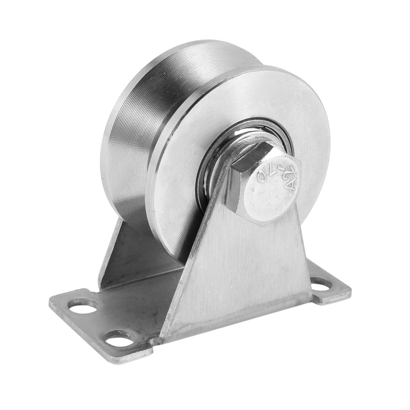 

5-Pack V-Type Stainless Steel Pulley Block Mute Bearings Groove Sliding Roller Track Wheel
