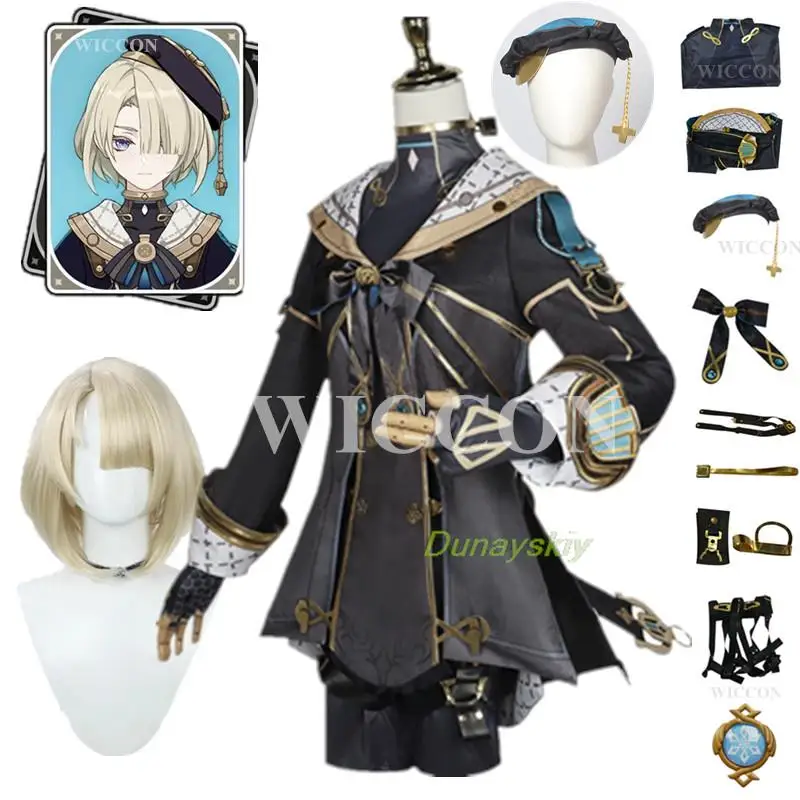 

Genshin Impact Freminet Cosplay Costume Wig Shoes Game Outfit Prop Fontaine Diver Lyney Lynette Brother Halloween Costume Women