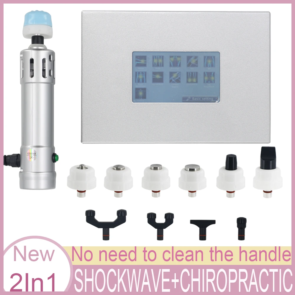 

New 2 In 1 Shockwave Therapy Machine Pain Relieve Foot Neck Pain Shock Wave Device Body Relaxation Massager Chiropractic Tool