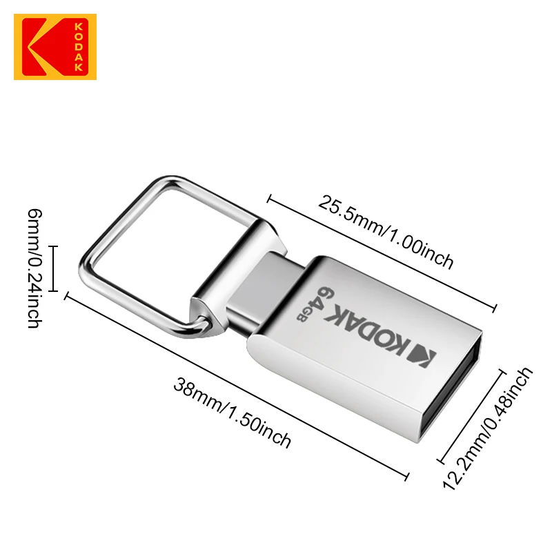 Kodak-super Mini Usb Flash Drive Pendrive Memory Stick para pc Macbook Carro K112 Usb 2.0 128gb 64gb 32gb 16gb - Imagem 6