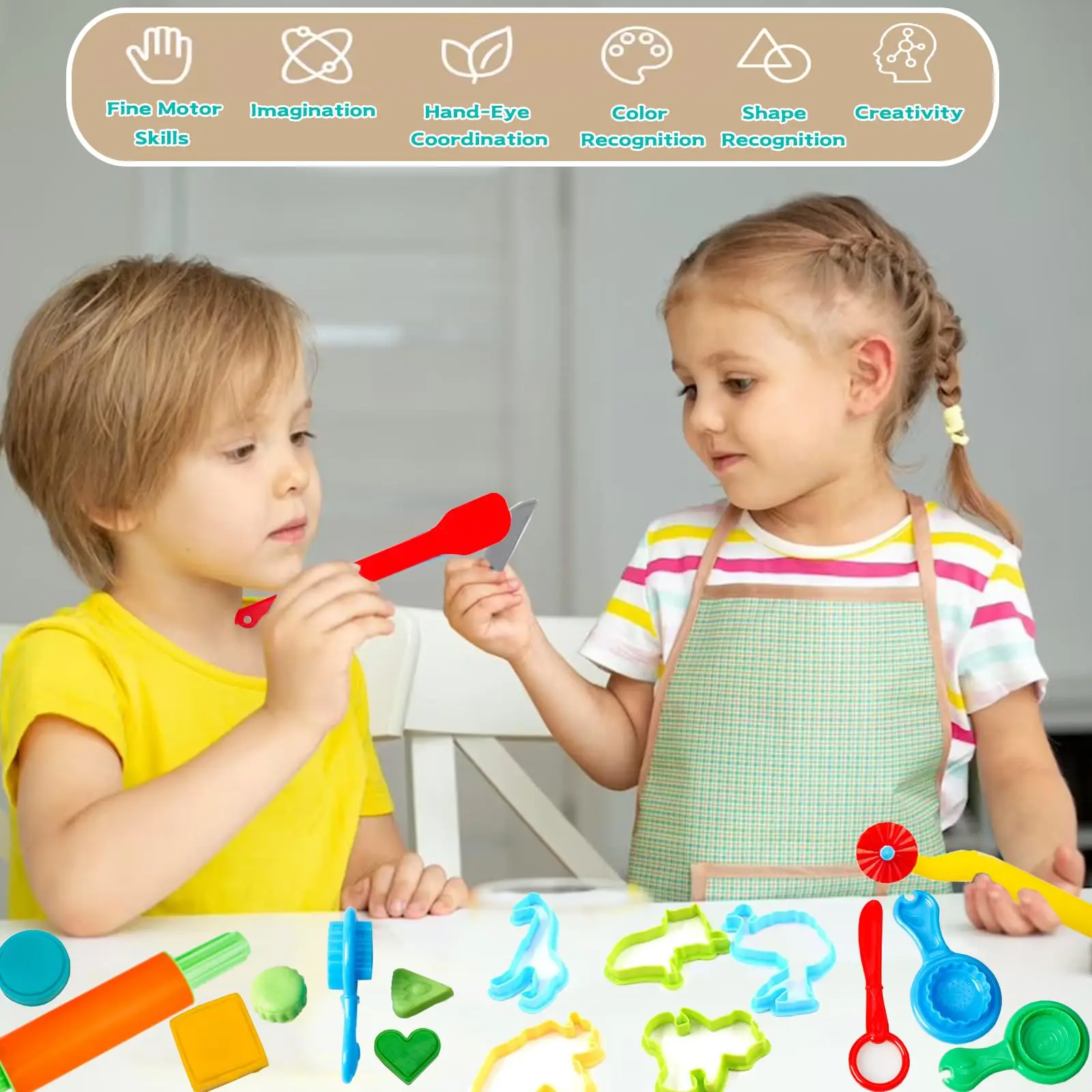 【Exclusive Discount】 Play dough Tools 45 PCS Play Dough Tools Set for Kids, Play Dough Accessories Plastic Playdough Animals Shapes Cutters,Playdough.