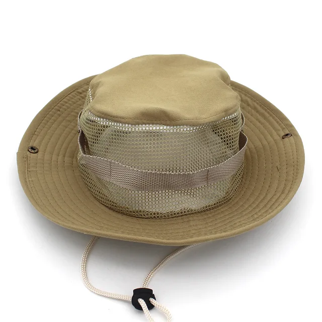 Safari Man Hat Bonnie Jungle Military Caps Vented Bucket Fishing Women Outdoor Fisherman Camouflage Army Hat Hunt Mesh Camo Bob 2