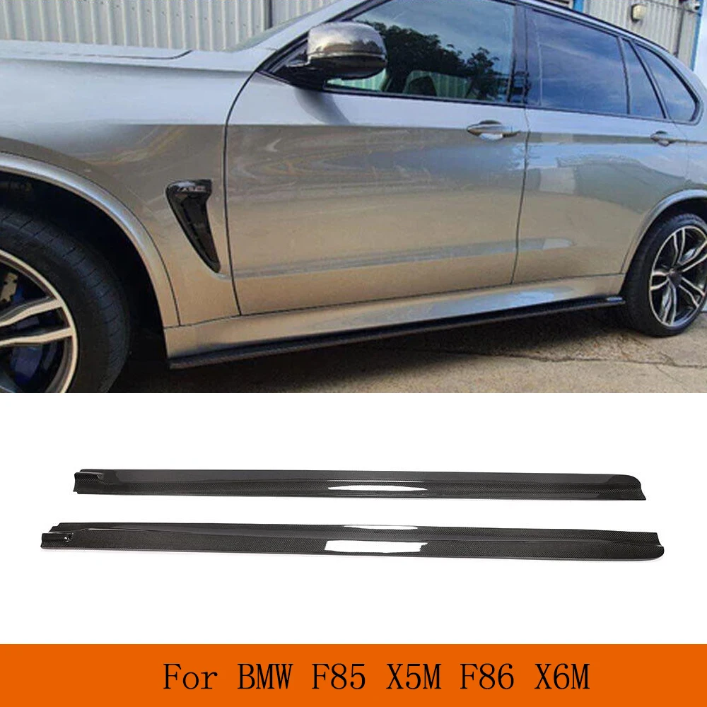 

Боковая юбка-бампер X5 X6 из углеродного волокна для BMW X5M F85 X6M F86, боковые юбки для кроссоверов, боковой комплект, 2015-2018, автомобильные дверные качающиеся панели