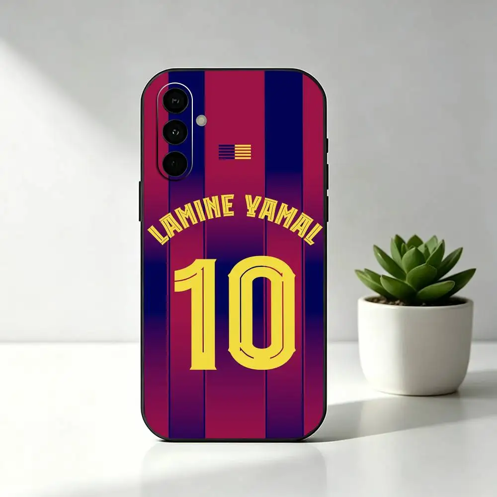 Football Lamine Yamal Black Silicone Soft Phone Case