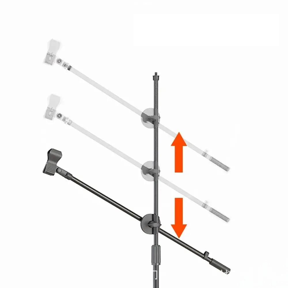 1Pcs 내구성이 뛰어난 55cm 회전식 마이크 스탠드 디자인된 3/8 스레드 크로스바 암 마이크 클립 조정 가능한 크로스 바 확장 브래킷