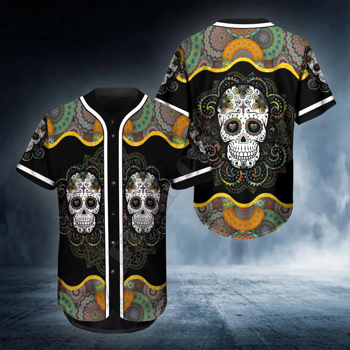 PLstar Cosmos Baseball Jersey Shirt Pray Couple Skull 3D All Over Printed Baseball Jersey Us Size Love Skull Gift hip hop Tops