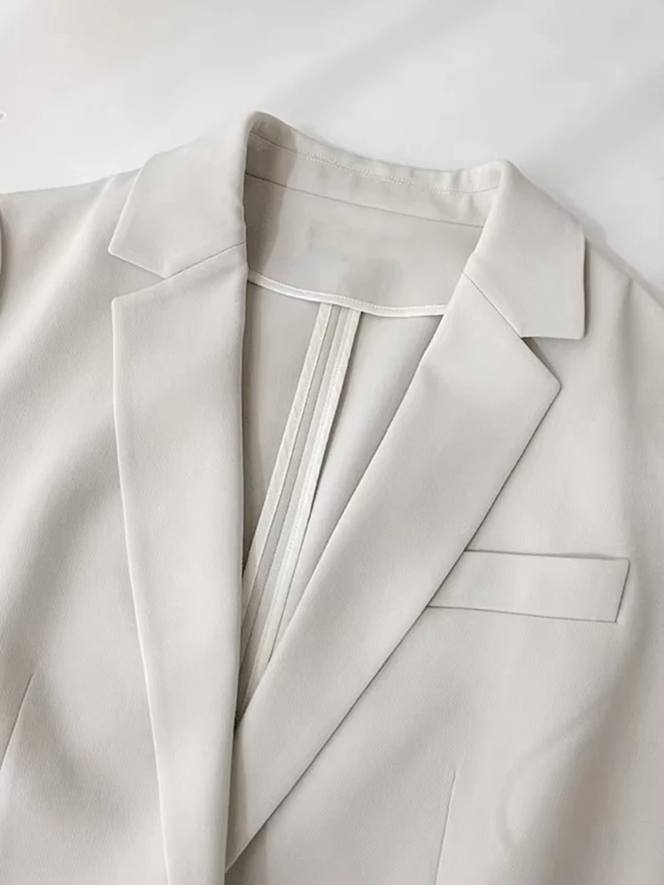 [LANMREM] Office Lady Sunscreen Blazers For Women Single Button Minimalism Female Jackets Fashion 2024 Summer New 26D9137