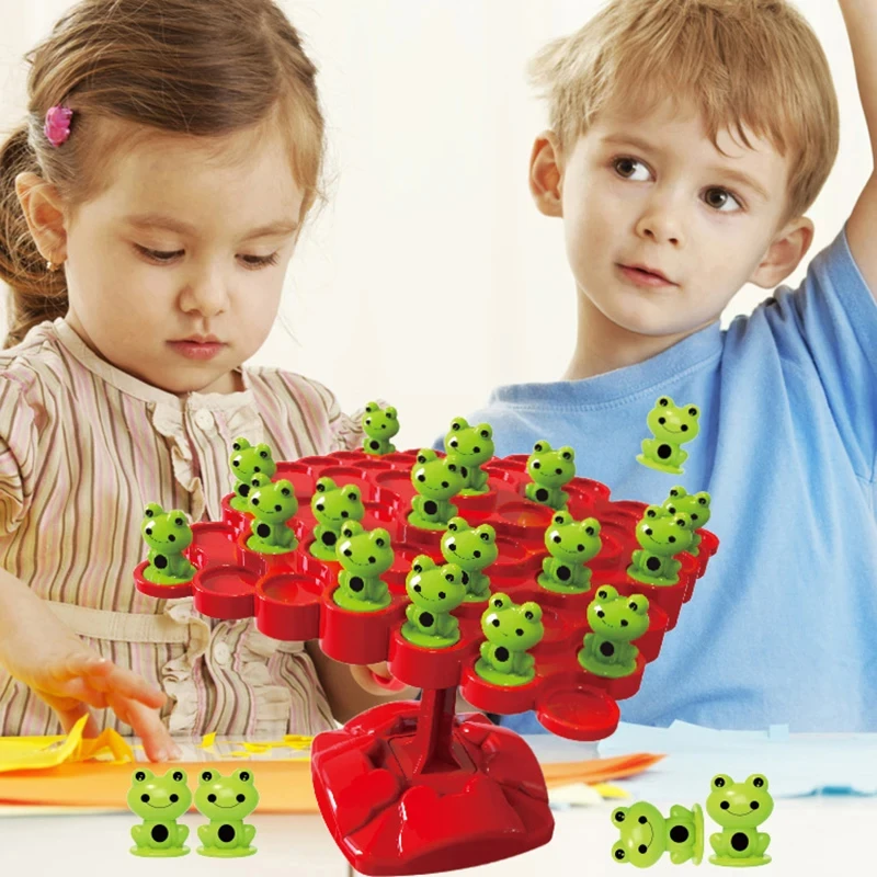 Montessori Balancing Board Math Toy Kids Frog Balance Tree Educational Parent-child Interaction Tabletop Game Focus Training Toy