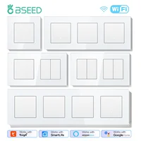 BSEED Wifi Mechanical Wall Switch 1/2/3/4Gang Smart Click Buttons Switches Tuya Smart Life Alexa App Control EU Standard White