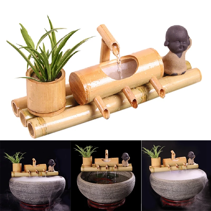 

Bamboo Aquarium Water Recycling Feng Shui Decoration Tube Water Fountain Stone Trough Filter Office Desktop Furnishing