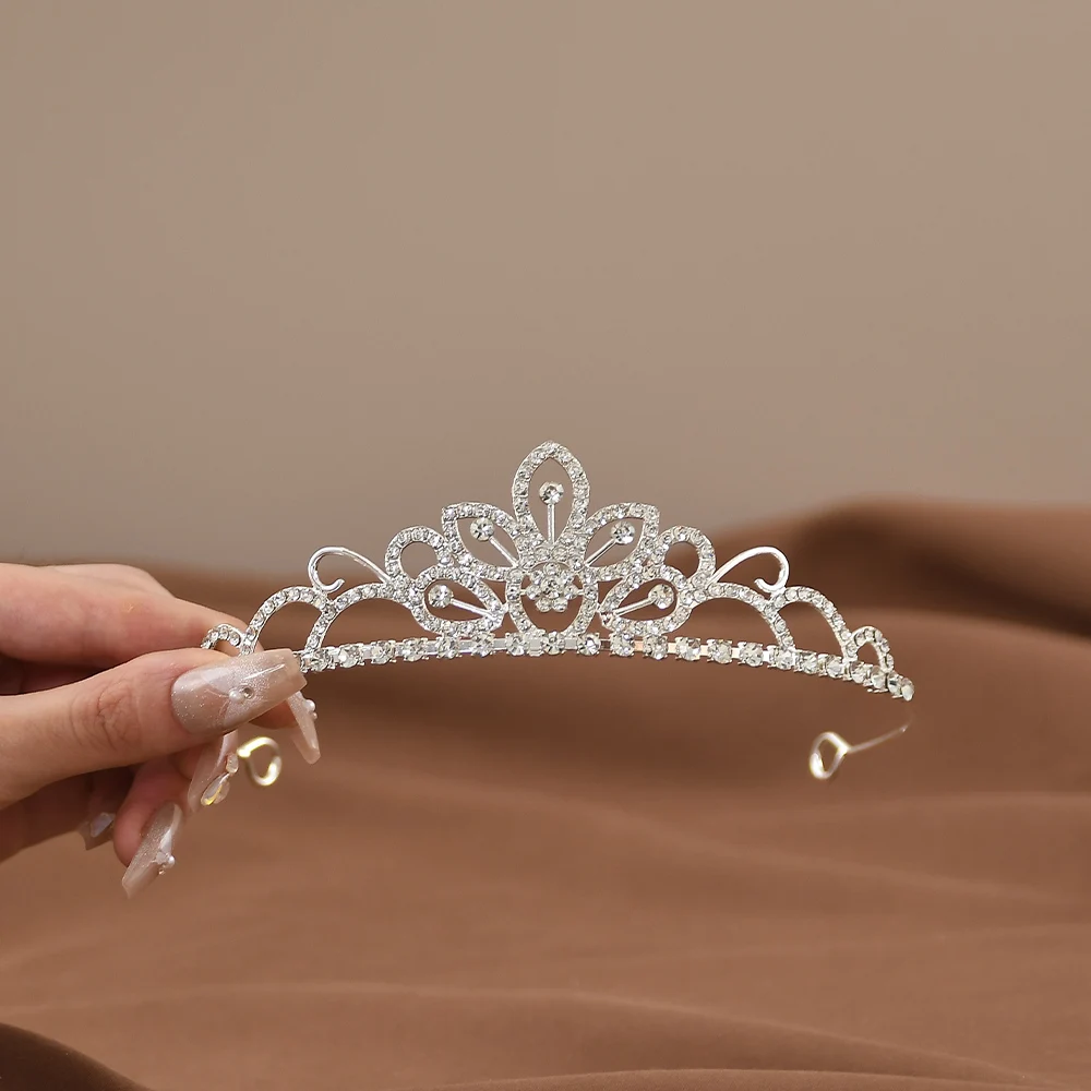 Mini Crowns Hair Comb Crystal Bridal Tiaras For Girls Rhinestone Pearl Wedding Birthday Party Children's Hair Accessories