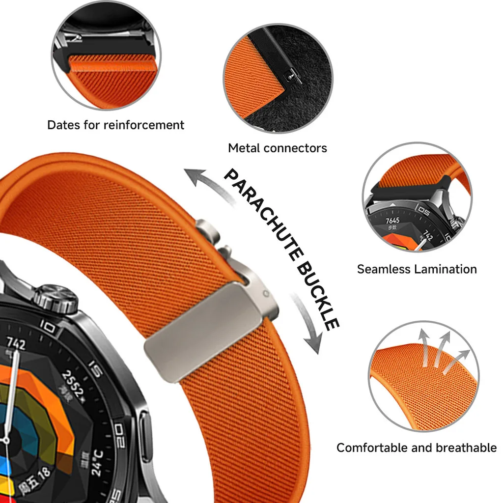 Nylon Loop Sport Watch Band - Versatile and Adjustable 20mm/22mm Strap