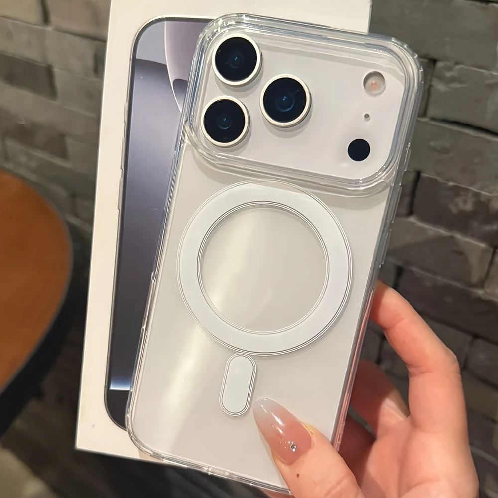 For Magsafe Magnetic Charging Transparent Case For iPhone 17 16 thumbnail 2