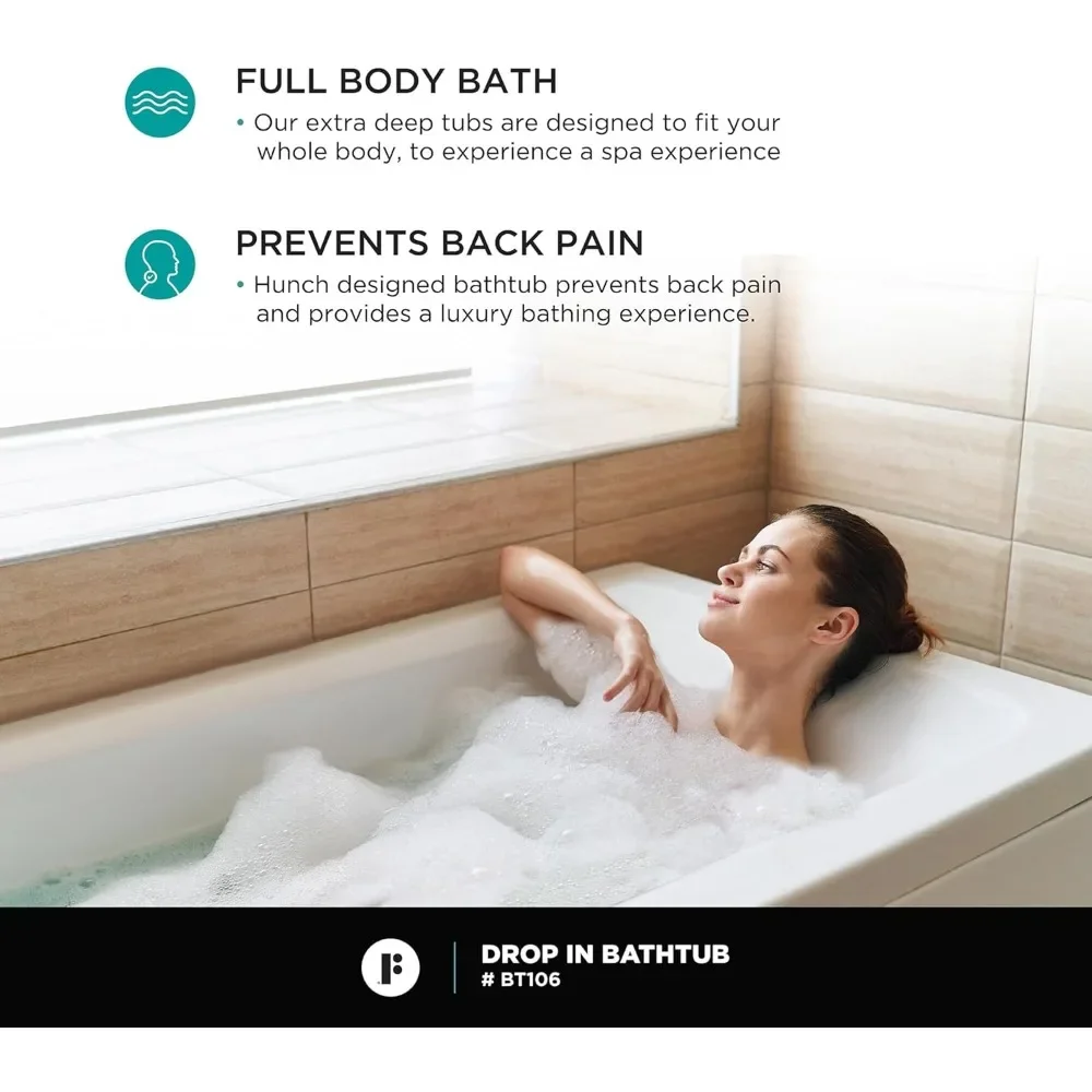 Bathtubs & Whirlpools White soaking small bathtub,made of fiberglass acrylic material,exclusive small size48 "L x 32" W x 19 "H 4