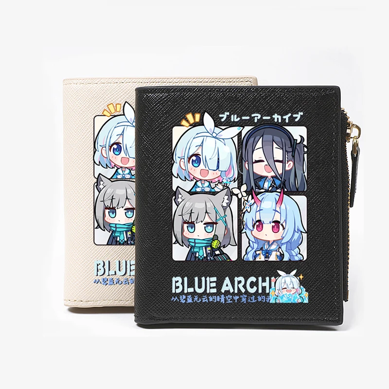 

Anime Game Blue Archive Cosplay Props Accessories PU Leather Wallets Women Purses Card Holder Foldable Portable Coin Cash Wallet