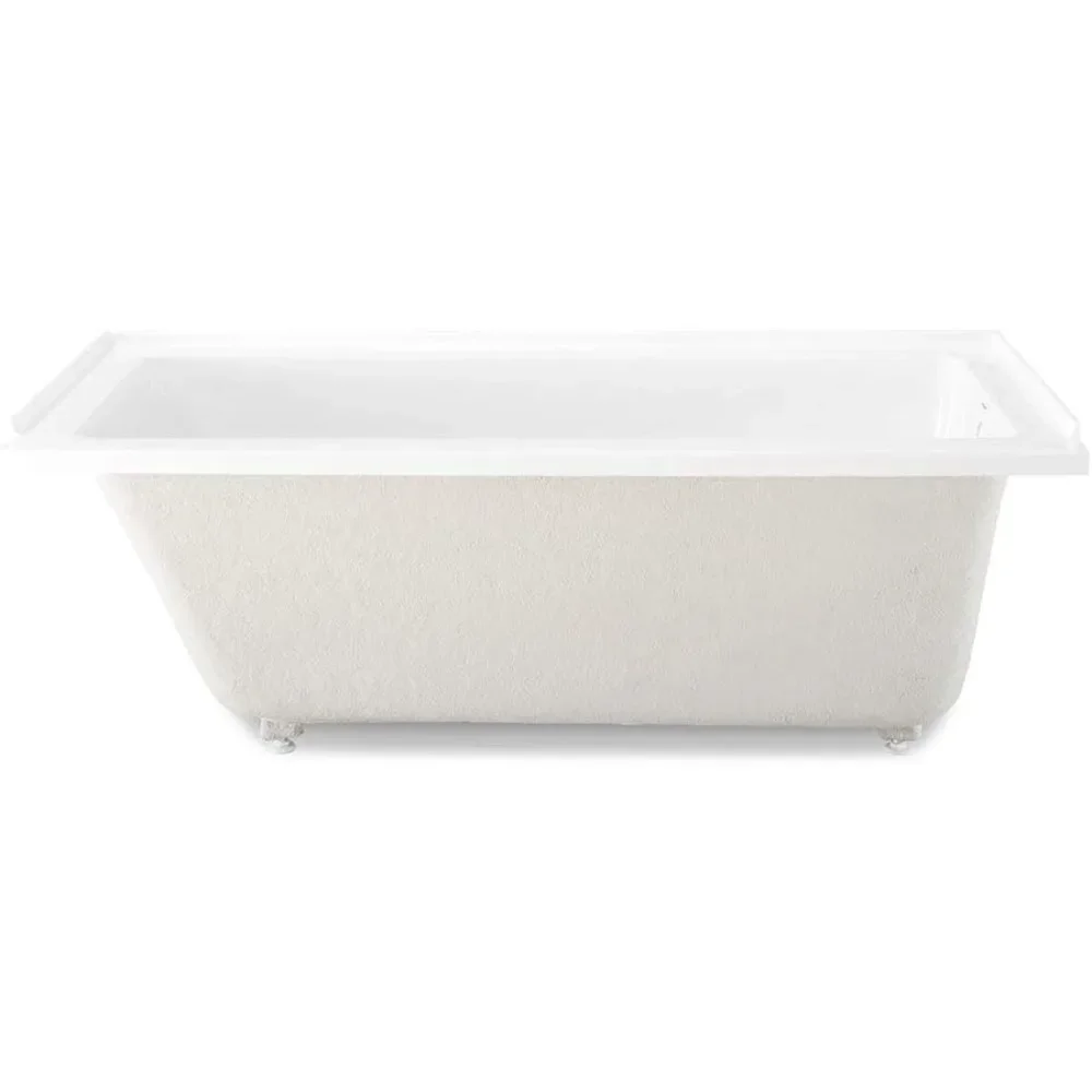 Niche Bathtub, 60 "x 32", Glossy White Right Drainage Outlet Glass Fiber Reinforced Acrylic: Designed for Durability 2