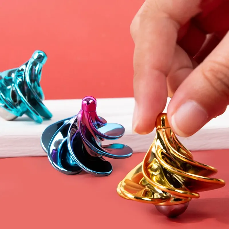 Keenso Giocattolo con Anello per Dito in Metallo Rotante Che Riduce L'ansia, Decompressione, Magnetismo, Giocattolo con Anello per Dito