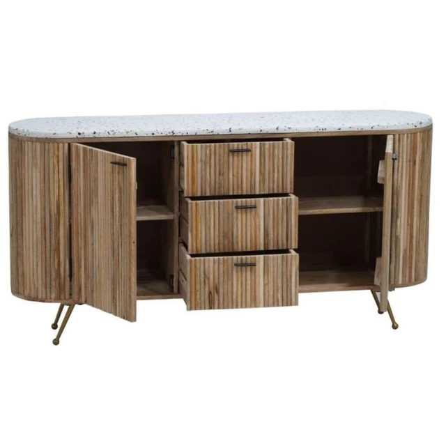 Sideboard DKD Home Decor Marble Mango wood Terrazo (160 x 40 x 80 cm) -  AliExpress