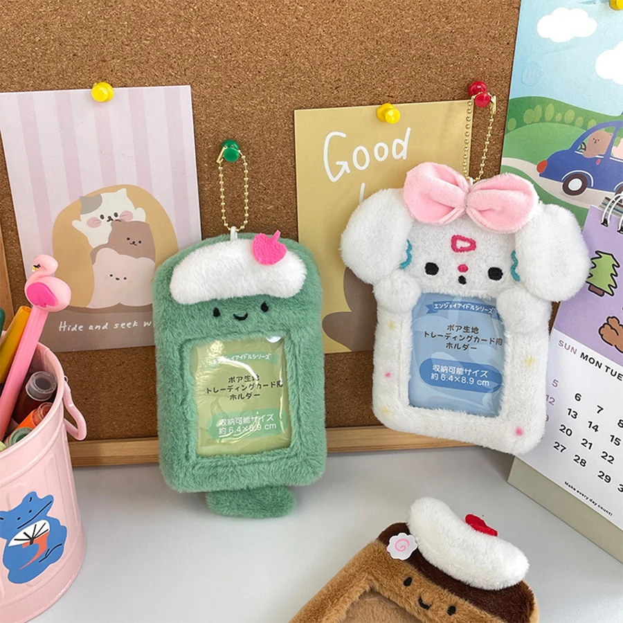 Sharkbang New Arrival 3 Inch Kawaii Plush Kpop Holder Cute Bear Idol/Postcards Storage Card Bag Collect Organizer Bag Pendant 6