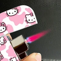 Kawaii Kitty Lighter Windproof Pink Flame Cigarette Lighter Refillable Butane Lighters Smoking Accessories Cute Lighter for Girl 2