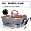Electric Skillet with Glass Lid,Nonstick Scratch Resistant Ceramic Pan,Extra Deep with Removable Temperature Probe,12"x12",1400W 2