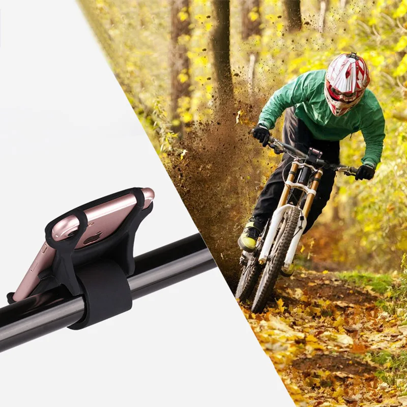 Bicycle Holder Silicone Support Universal Mobile Cell Phone Handlebar Mount Band Bike GPS Clip For iPhone Samsung Xiaomi PA0115 (3)